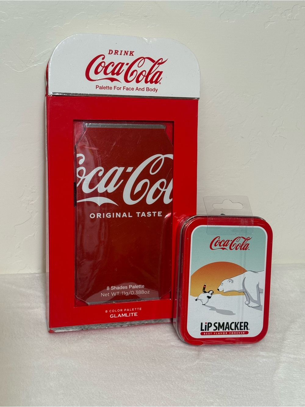 Glamlite x Coca-Cola Palette + Lip Smacker Tin Set